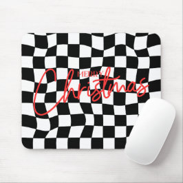 Mousepad Natal preto e branco moderno