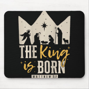 Mousepad Natal Religioso Retro O Rei Nasceu Cristi