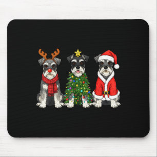 Mousepad Natal retrô Miniature Schnauzer Papai Noel Rena