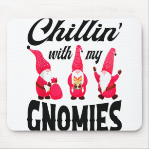 Mousepad Natal Santa Hat Gnomo Chillin Com Meus Gnomos