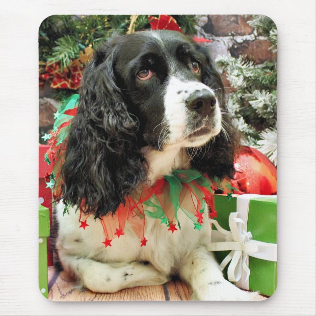 Mousepad Natal - Spaniel de Springer inglês - Lucy (Frente)
