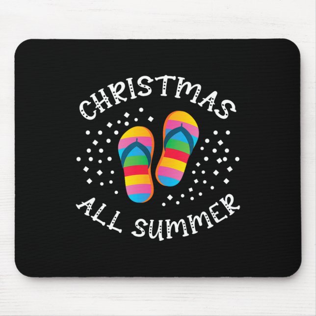 Mousepad Natal Todos os Papais noeis de Verão Chinelos de p (Frente)