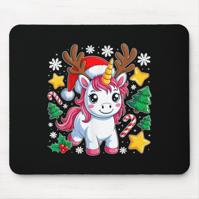 Mousepad Natal Unicórnio Magical Xmas Toddler Raparigas (Frente)