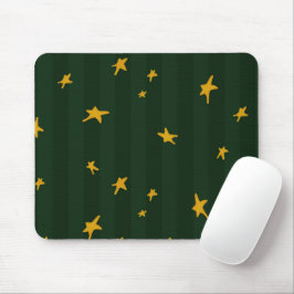 Mousepad Natal Verde Amarelo Listra Estrela