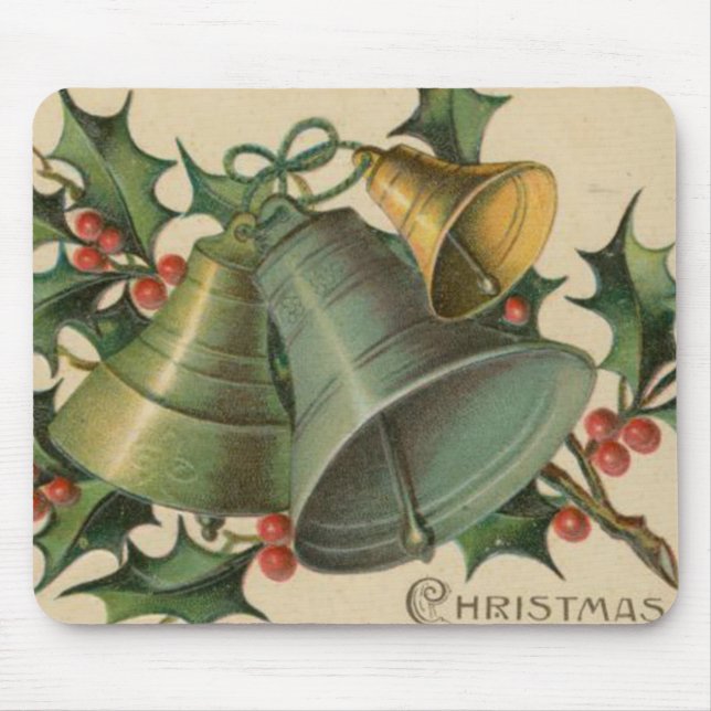 Mousepad Natal vintage Bels e azevinho (Frente)