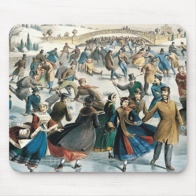 Mousepad Natal Vitoriano Central Park Currier & Ives (Frente)