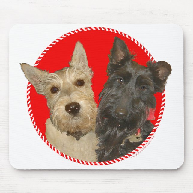 Mousepad Natal Wheaten e Black Scotties (Frente)