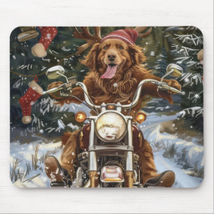 Mousepad Natalina na Motocicleta no Natal da Nova Escócia