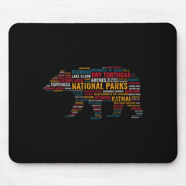 Mousepad National Parks Usa Bear Hiking Camng Adventure Gif (Frente)
