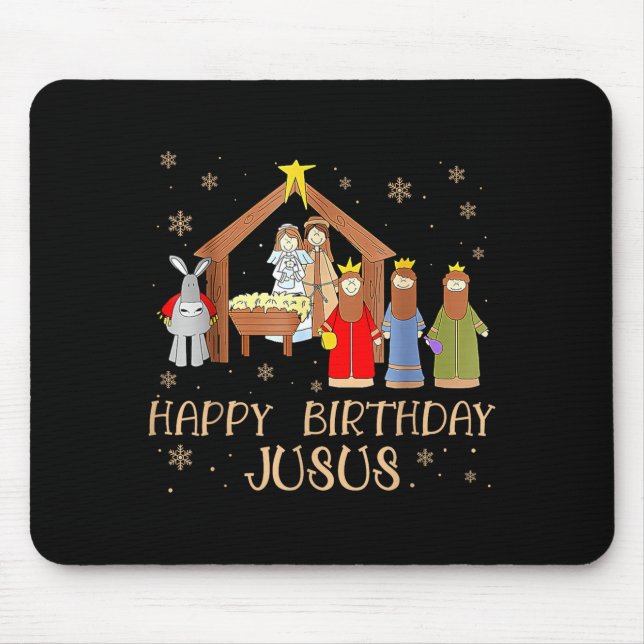 Mousepad Nativity Happy Birthday Jesus Christmas Nativity C (Frente)