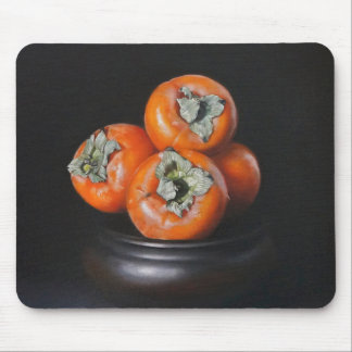 Mousepad Natureza Morta com Caquis em Fundo Preto