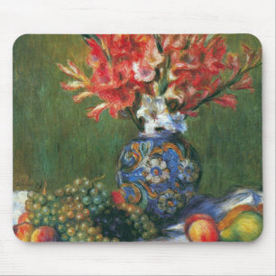 Mousepad Natureza-morta com Flores e Frutas de Pierre Renoi