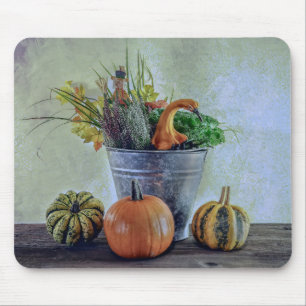 Mousepad Natureza-morta de outono com abóboras, flores