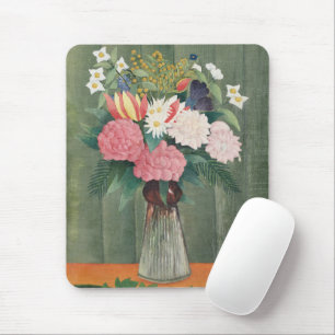 Mousepad Natureza-morta floral rosa vintage de Henri Rousse