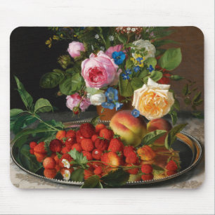 Mousepad Natureza Morta Rosas e Morangos por Otto Ottesen