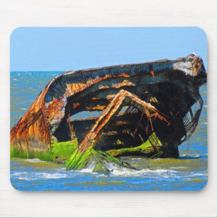Mousepad Naufrágio Abstrato Azul