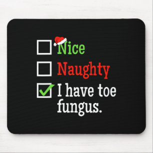 Mousepad Naughly Nice List Feia Natal Engraçado Fungo Toe F