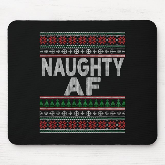 Mousepad Naughn Af Ugly Christmas Sweater S Para Casais (Frente)