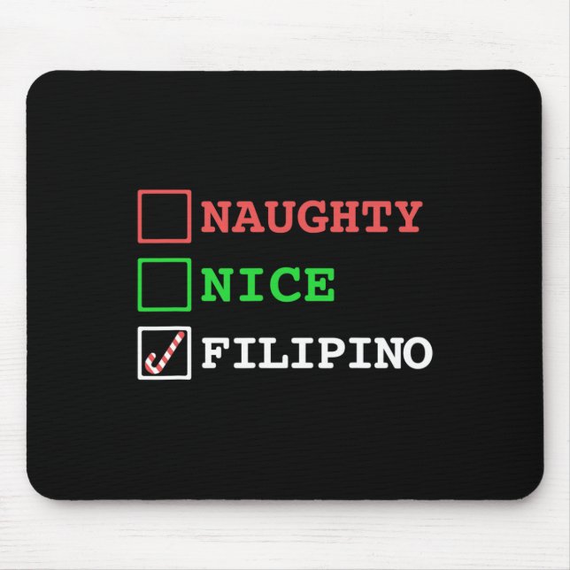 Mousepad Naughn Nice Filipino Funny Christmas Filipinas (Frente)