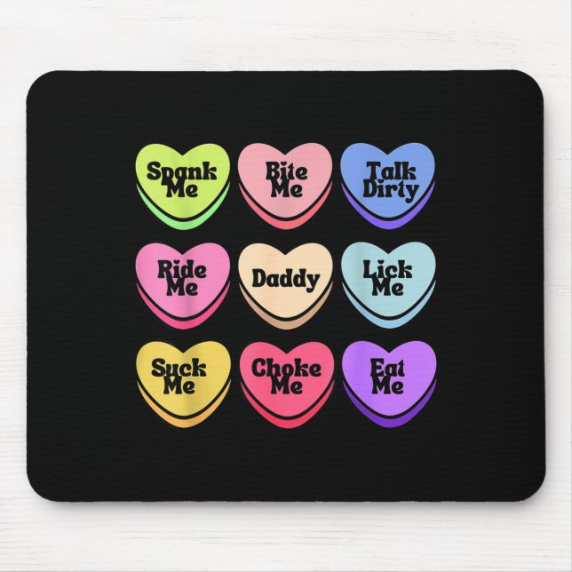Mousepad Naughty Heart Candy Daddy Spank Me Adult Humor Cou (Frente)