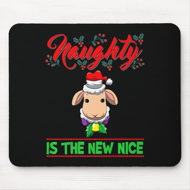 Mousepad Naughty Is The New Nice Christmas Santa Xmas Premi (Frente)