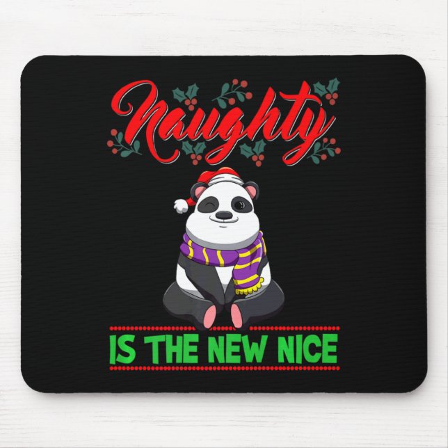 Mousepad Naughty Is The New Nice Christmas Santa Xmas Premi (Frente)