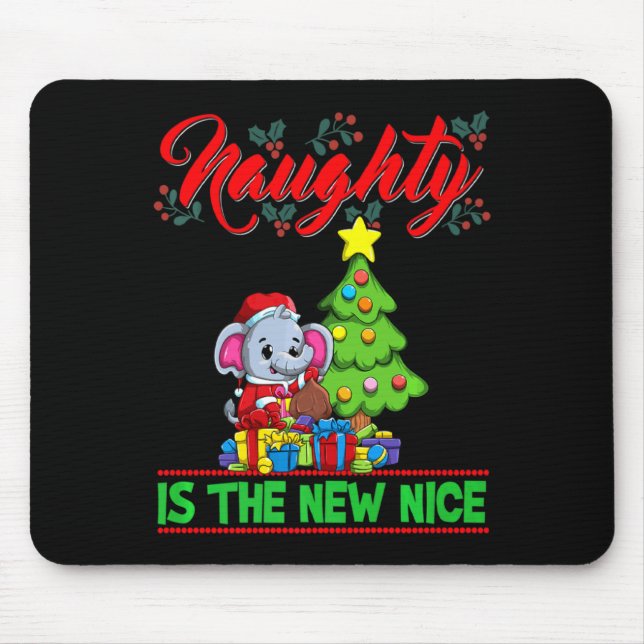 Mousepad Naughty Is The New Nice Christmas Santa Xmas Premi (Frente)