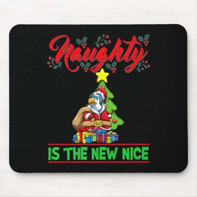 Mousepad Naughty Is The New Nice Christmas Santa Xmas Premi (Frente)