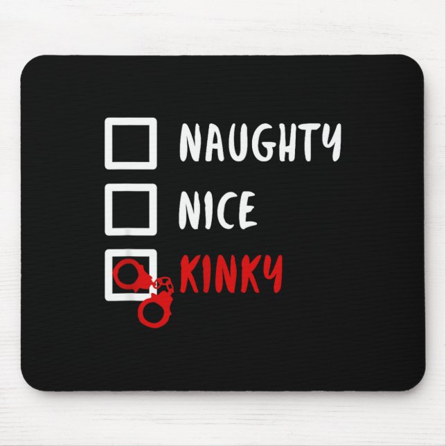 Mousepad Naughty Nice Kinky Christmas List Santa Hanuffs Gi (Frente)