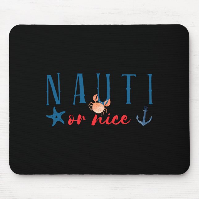 Mousepad Nauti Or Nice Funny Nautical Christmas  (Frente)