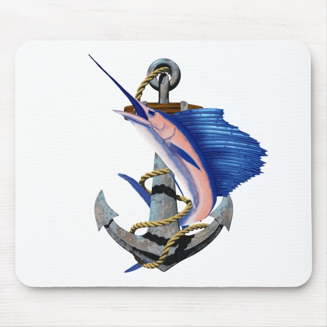 Mousepad Nautical Anchor Sailfish Fishing (Frente)