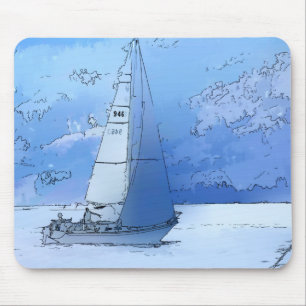 Mousepad Navegação nas águas azuis calmas - Navegação