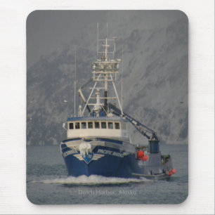 Mousepad Navegador pacífico, barco do caranguejo no porto