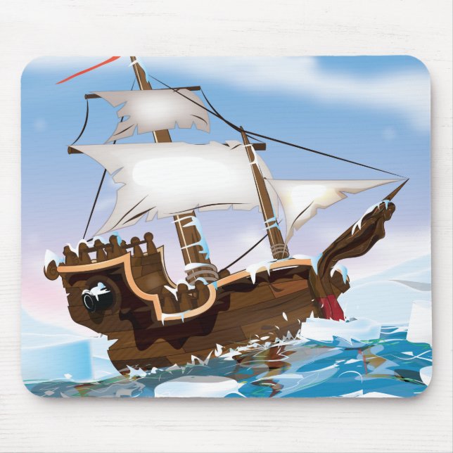 Mousepad Navegar Navio no Oceano Ártico (Frente)