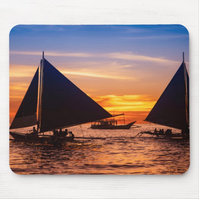 Mousepad Navigação de Paraw no por do sol |Philippines (Frente)