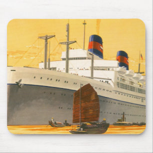 Mousepad Navio de Cruzeiro Antigo para o Oriente com Barcos