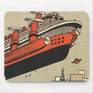 Mousepad Navio de Cruzeiro de Ficção Científica Vintage Hel