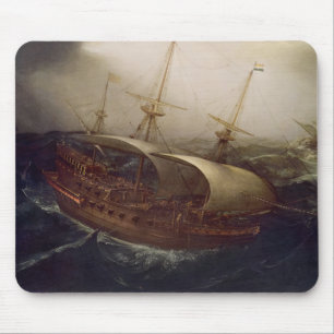 Mousepad Navio de guerra holandesa em uma tempestade