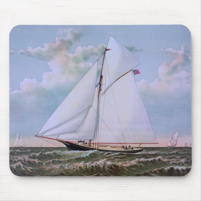 Mousepad Navio de Vela Antigo Iate de Sloope Oceano (Frente)
