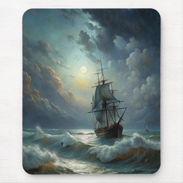 Mousepad Navio de vela no oceano (Frente)