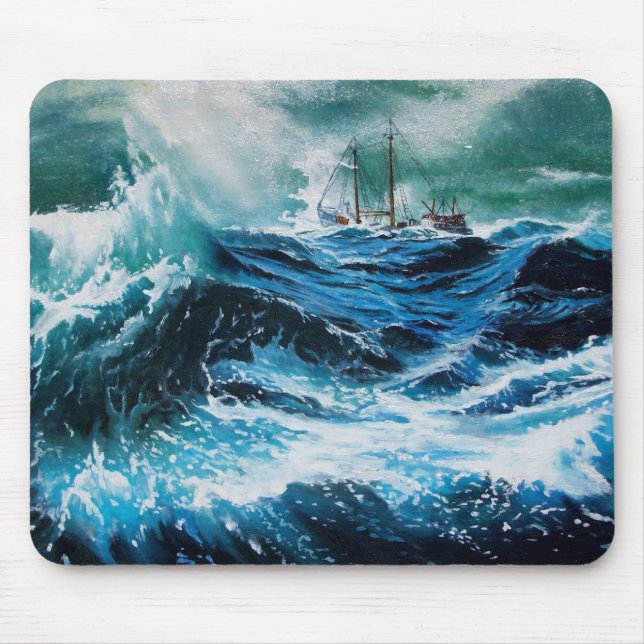 Mousepad Navio no mar em tempestade (Frente)
