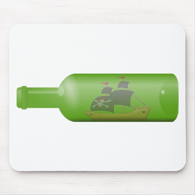 Mousepad Navio numa garrafa (Frente)