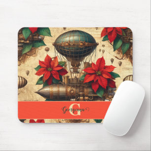 Mousepad Navio Steampunk Personalizado com Poinsettia