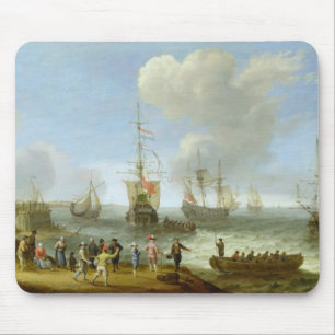 Mousepad Navios de guerra holandeses em um estuário