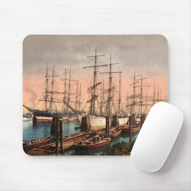 Mousepad Navios em Hamburgo Harbor, Alemanha (Com mouse)