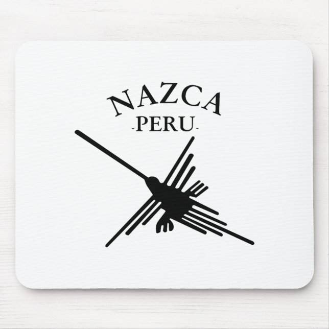 Mousepad Nazca Peru Hummingbird com texto curvo (Frente)