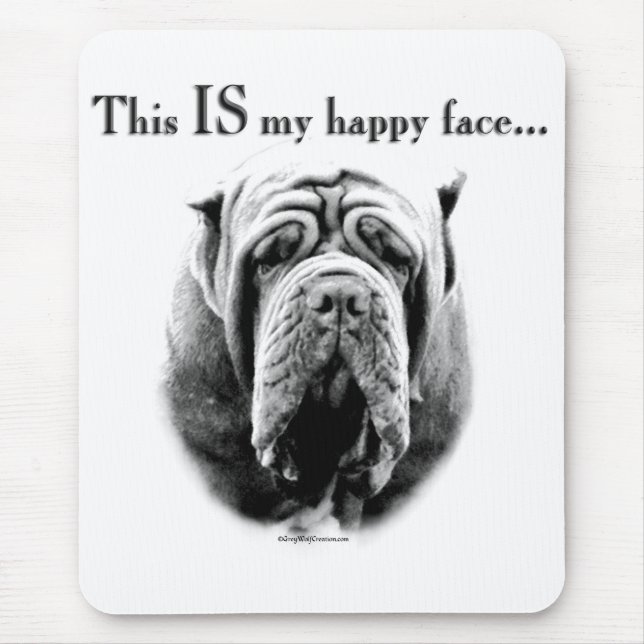 Mousepad Neapolitan Mastiff Face Feliz (Frente)
