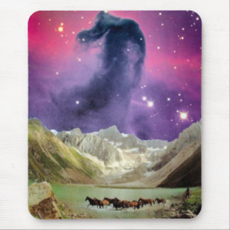 Mousepad Nebulosa de Horsehead sobre cavalos Running