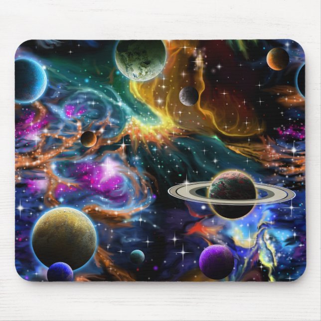 Mousepad Nebulosa Espacial e Planetas (Frente)