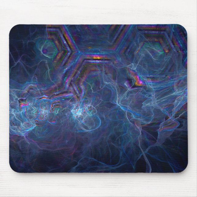 Mousepad Nebulosa Fractal abstrato e Morph Geométrico (Frente)